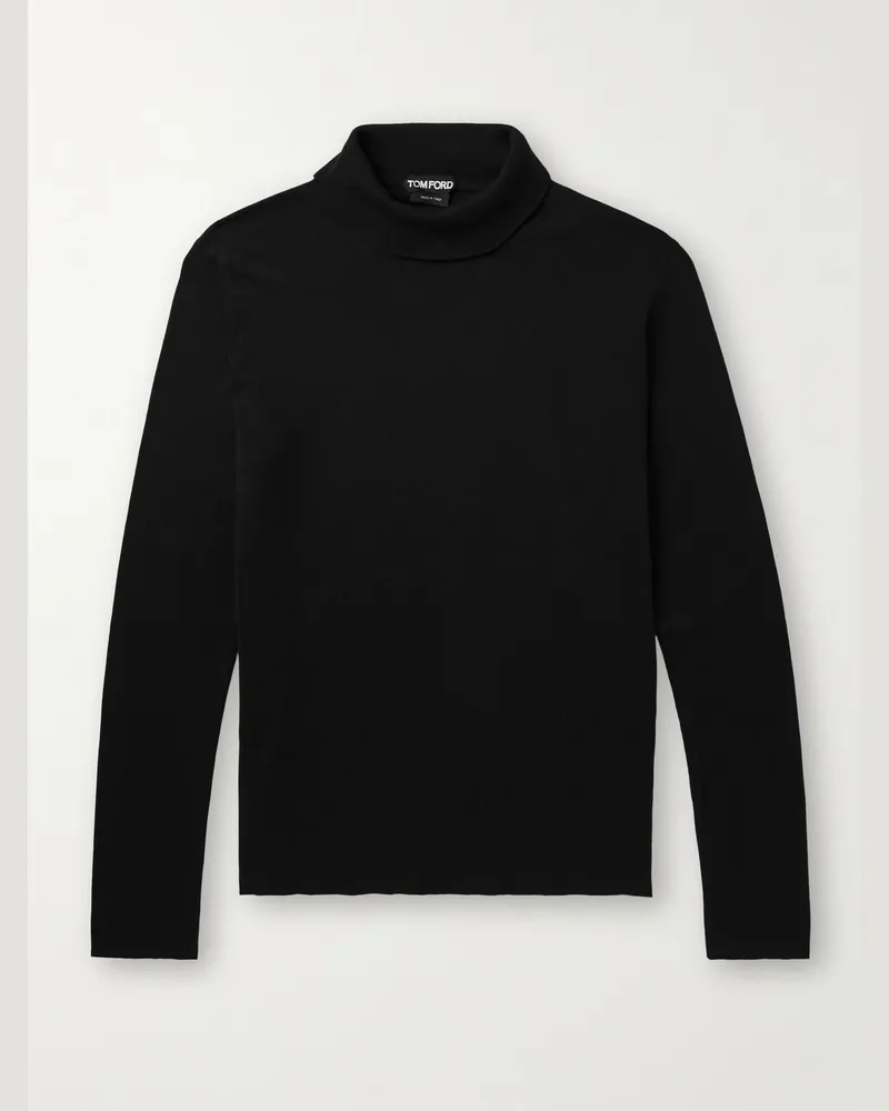 Tom Ford Pullover aus Baumwolle mit Rollkragen Schwarz