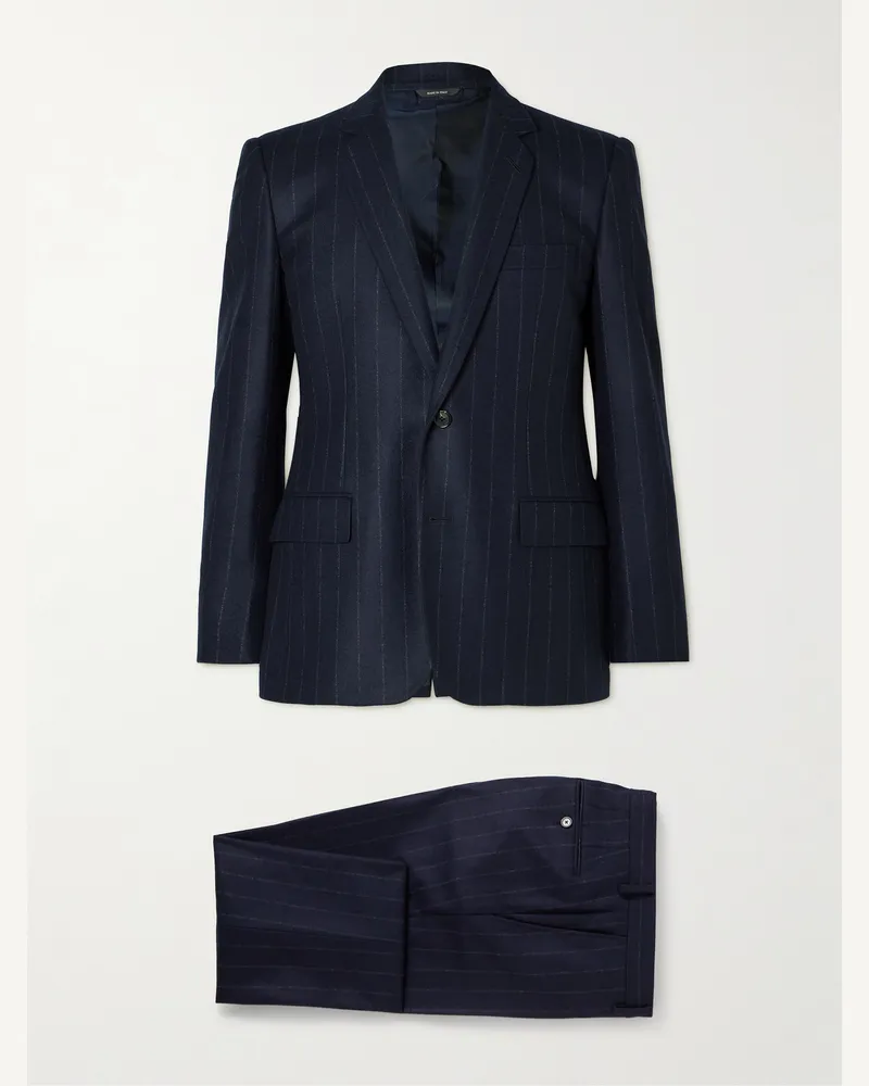 Loro Piana Anzug aus einer Wish®-Schurwoll-Kaschmirmischung mit Nadelstreifen Blau