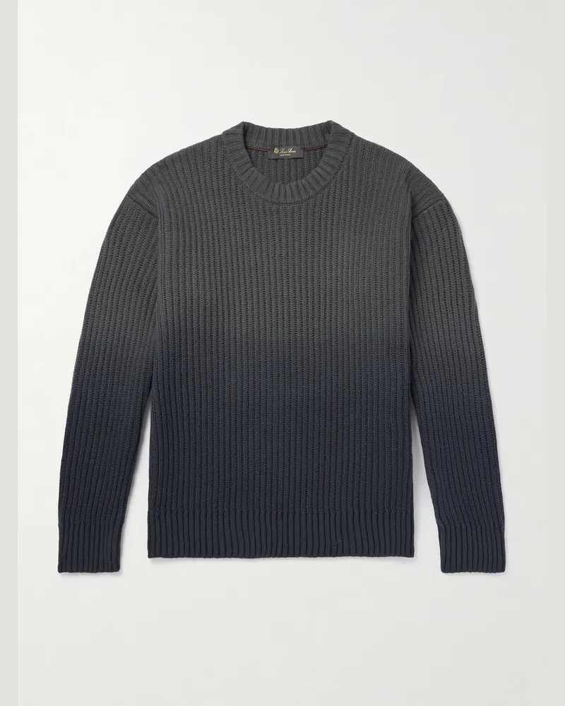 Loro Piana Yugen Pullover aus Kaschmir in Rippstrick mit Farbverlauf Grau
