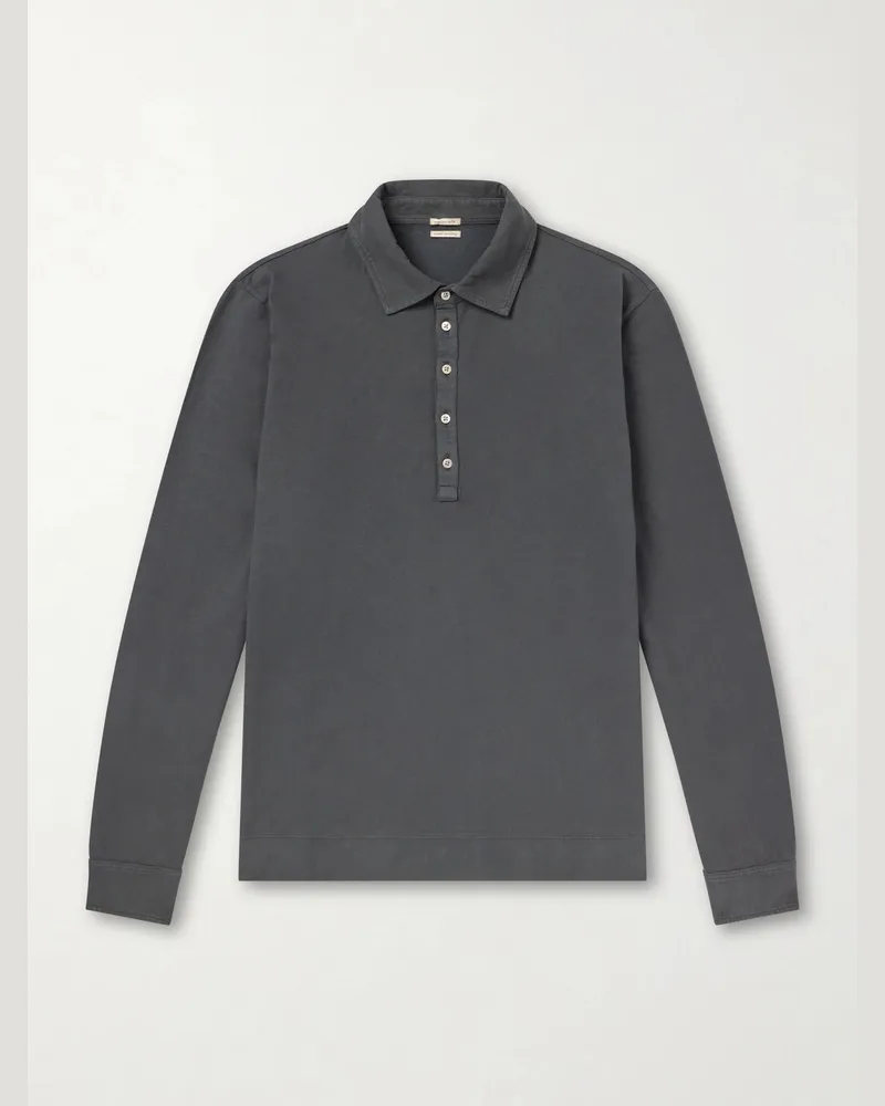 Massimo Alba Raya Cotton-Jersey Polo Shirt Gray