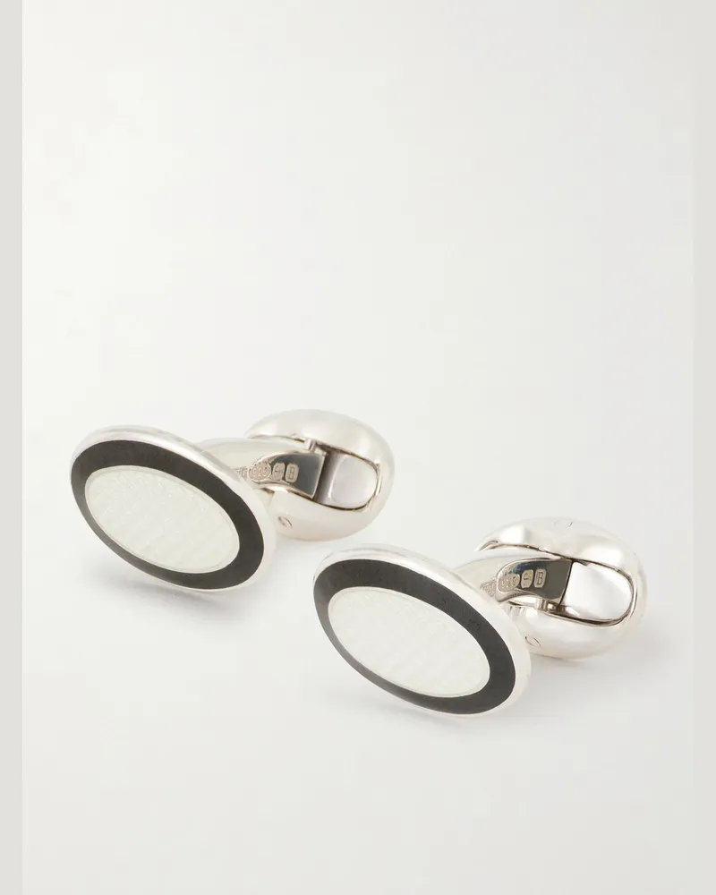 Deakin & Francis Enamel Sterling Silver Cufflinks Silver