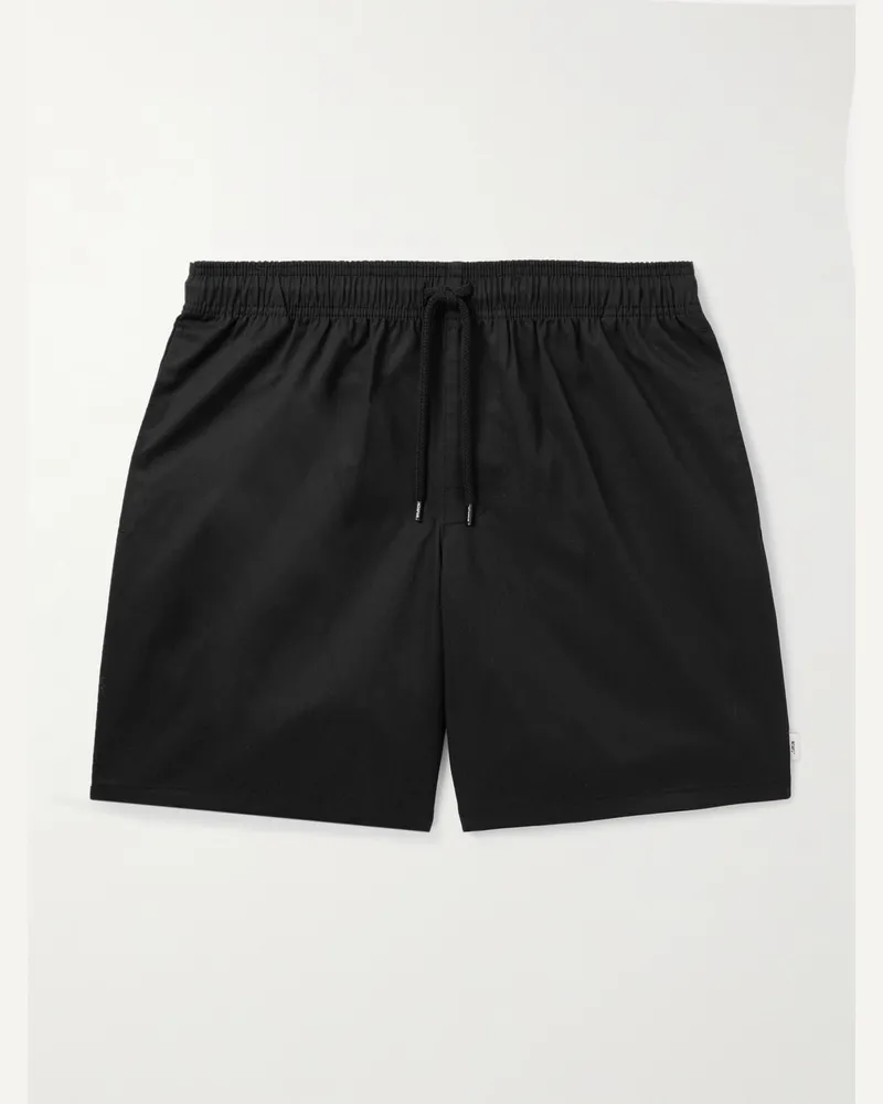 WTAPS Gerade geschnittene Shorts aus Twill mit Kordelzugbund Schwarz