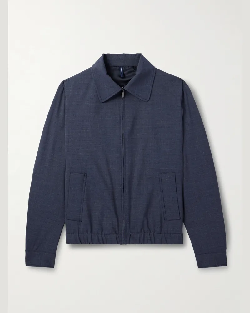 Incotex Venezia 1951 Bomberjacke aus Stretch-Schurwolle Blau
