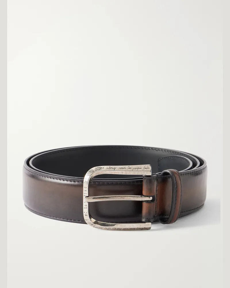 Berluti Venezia Leather Belt Brown