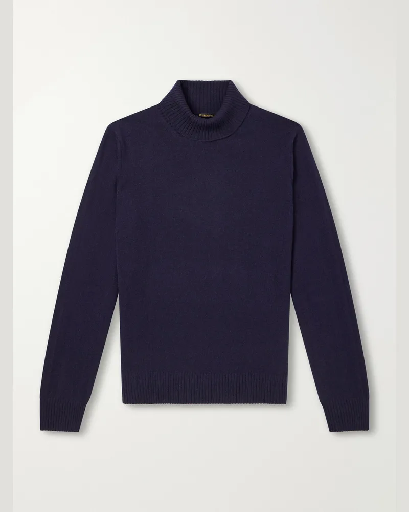 Rubinacci Cashmere Rollneck Sweater Blue