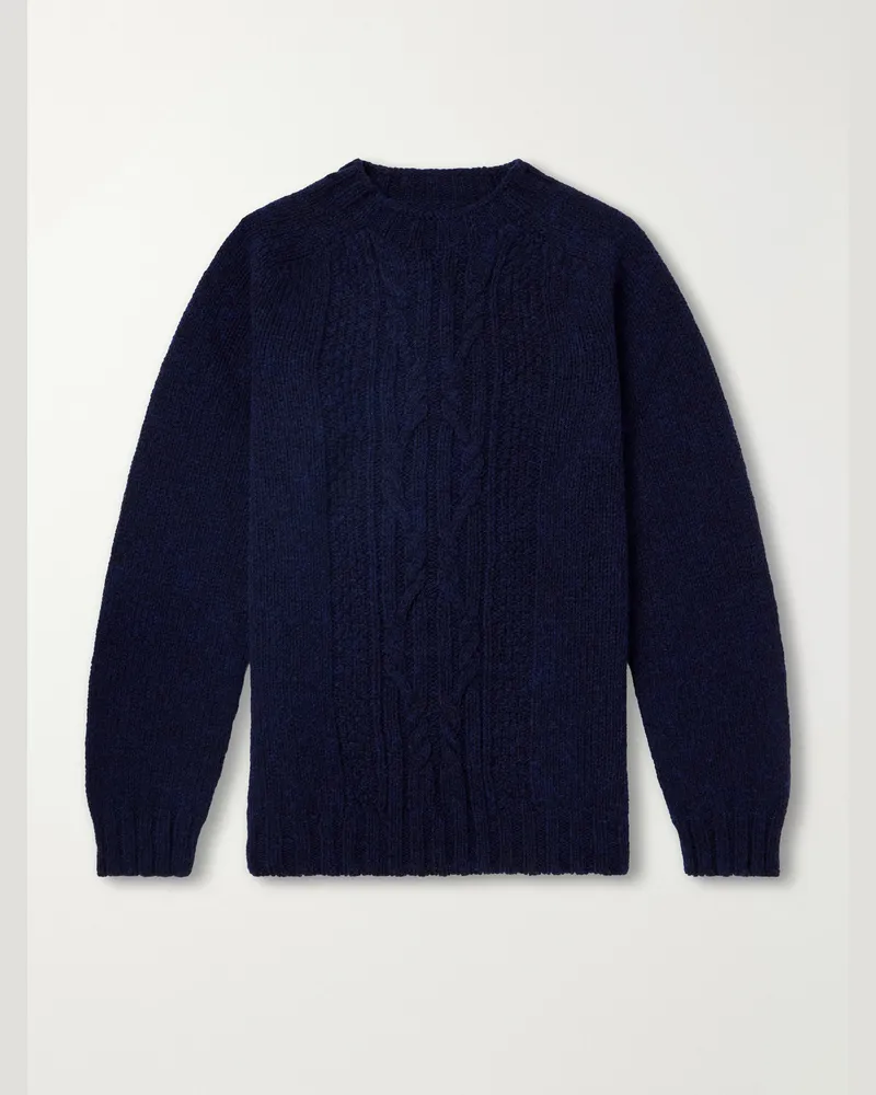 Barbour Cable-Knit Wool Sweater Blue