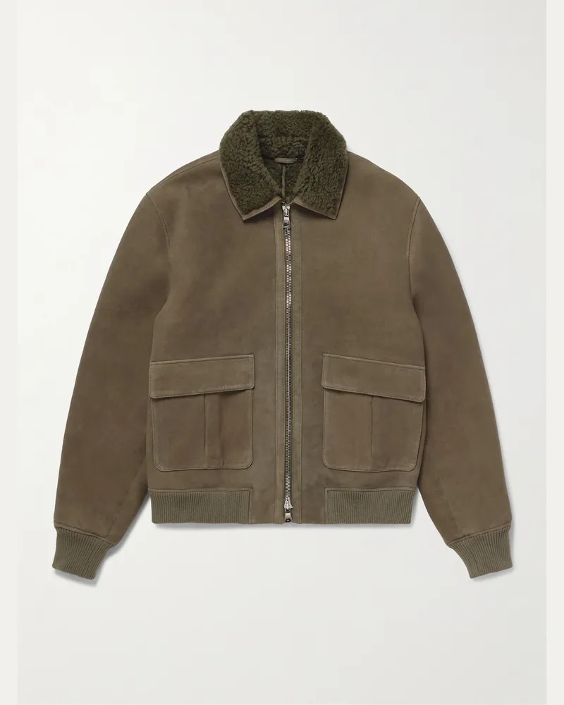 MR P. Bomberjacke aus Shearling Grün