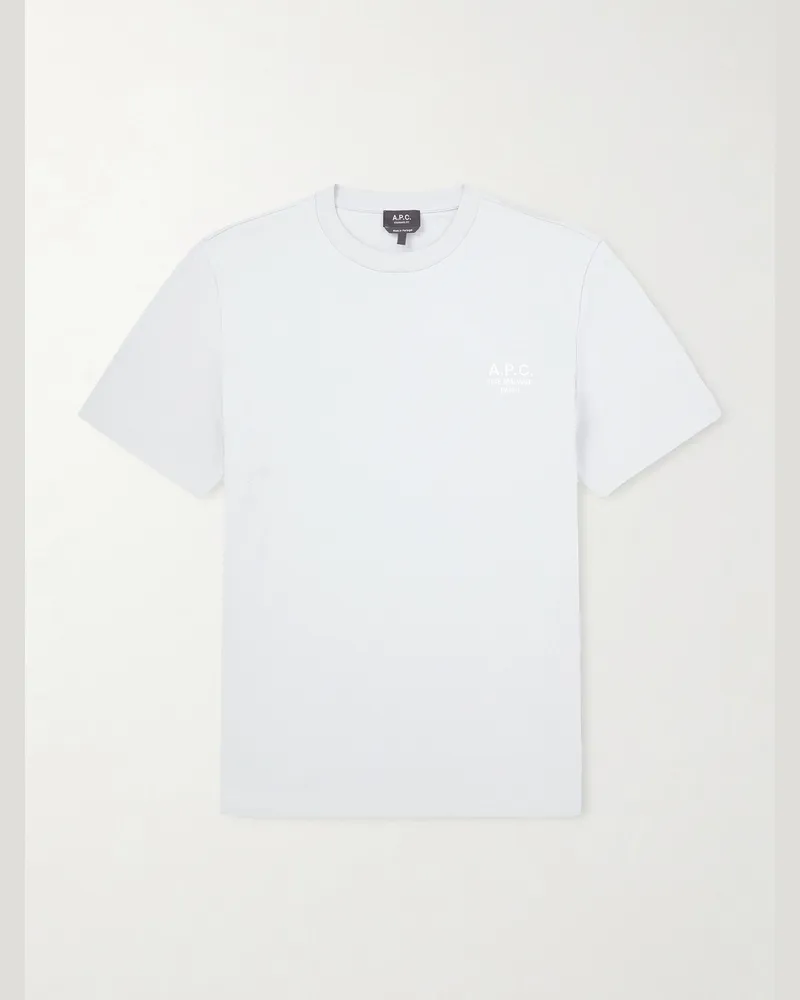 A.P.C. Logo-Embroidered Cotton-Jersey T-Shirt Gray