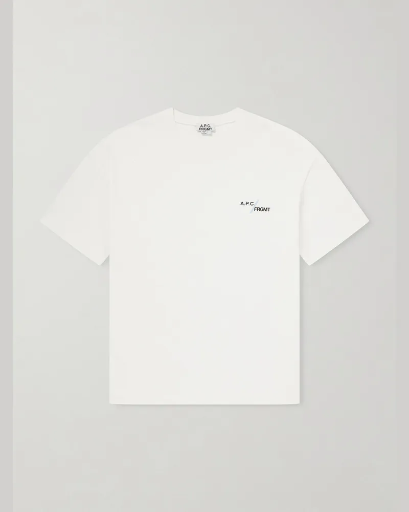A.P.C. Fragment Logo-Print Cotton-Jersey T-Shirt White