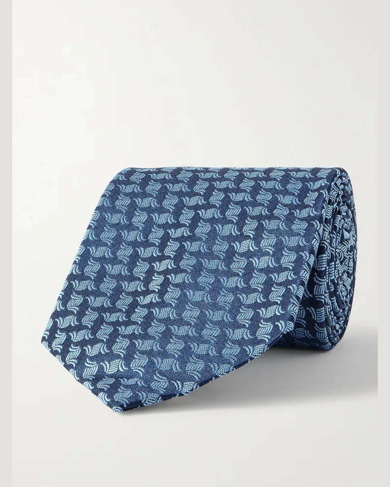 Charvet Krawatte aus Seiden-Jacquard, 8,5 cm Blau
