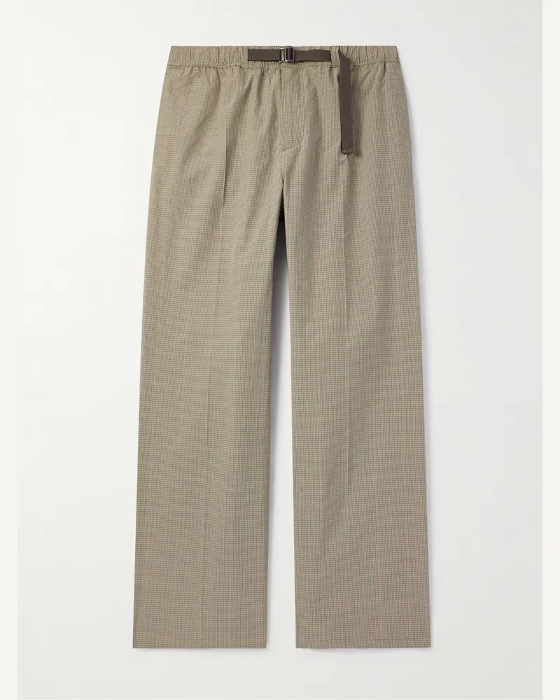 Our Legacy Wander Wide-Leg Belted Prince of Wales Cotton-Blend CORDURA® Trousers Neutrals