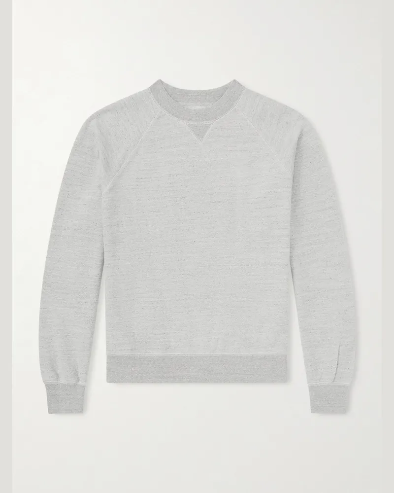 Drake's Cotton-Jersey Sweatshirt Gray