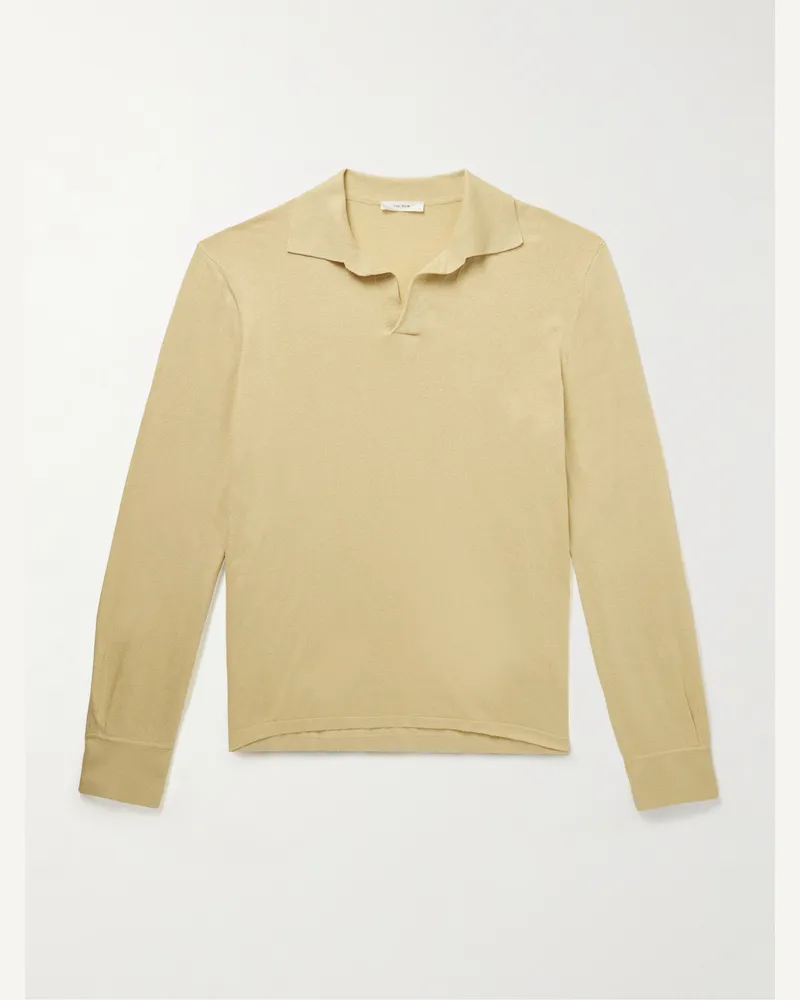 The Row Stafford Pullover aus Seiden-Jersey mit Polokragen Gelb