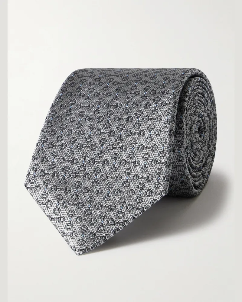 Gucci Krawatte aus Seiden-Jacquard, 7 cm Grau