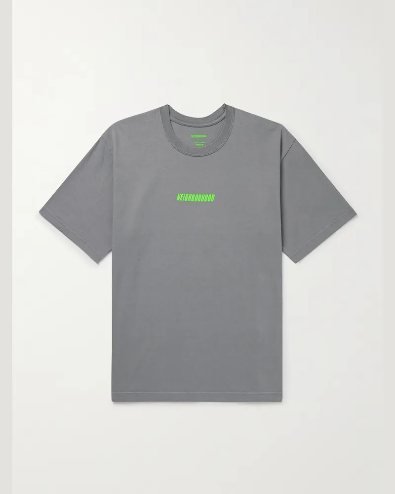 Neighborhood T-Shirt aus Baumwoll-Jersey mit Logoprint Grau