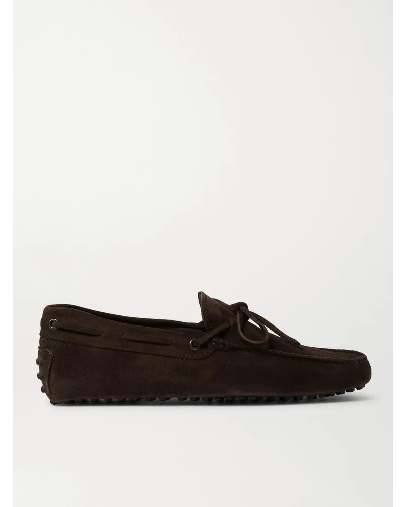 TOD'S Gommino Loafers aus Veloursleder Braun