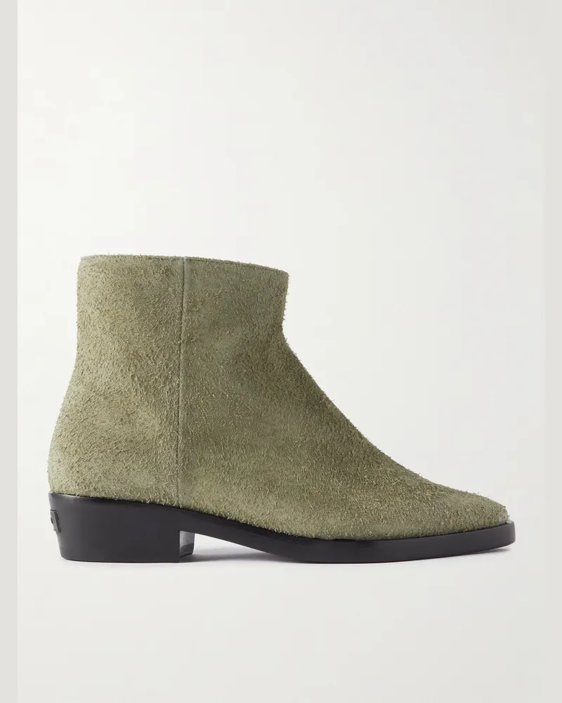 Fear of God Western Low Ankle Boots aus Veloursleder Grün