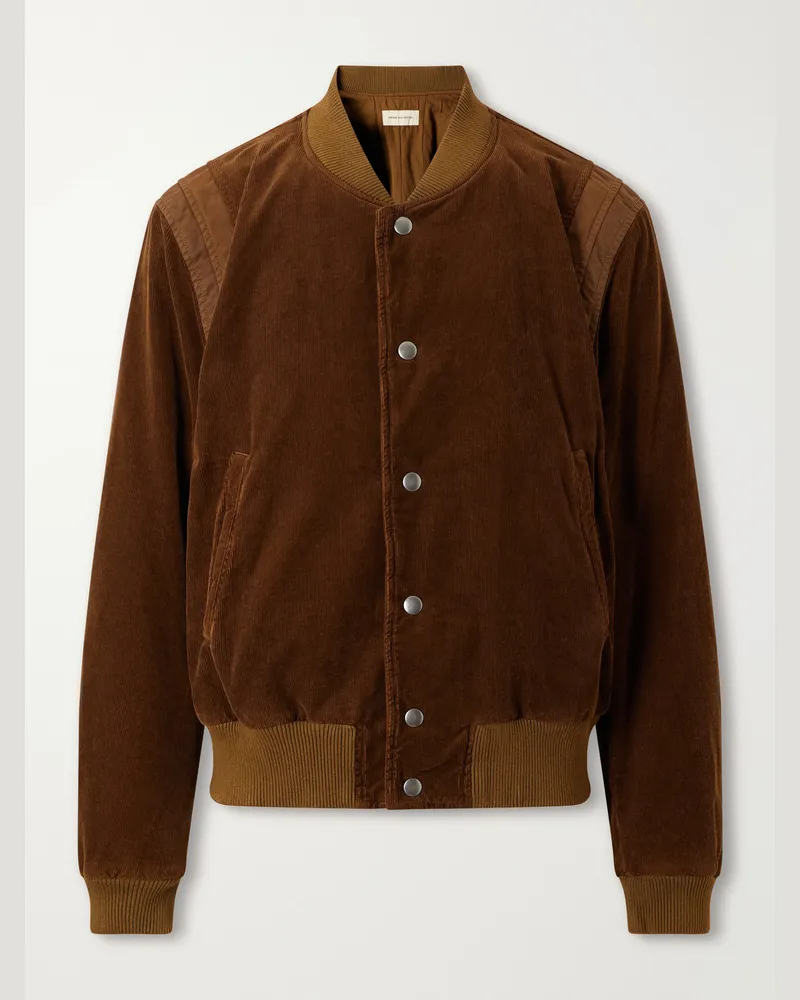 Dries van Noten Cotton-Corduroy Jacket Brown
