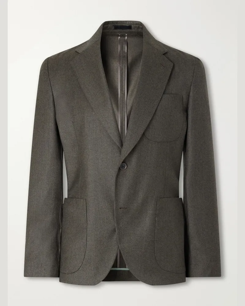 Paul Smith Wool and Cashmere-Blend Suit Jacket Brown