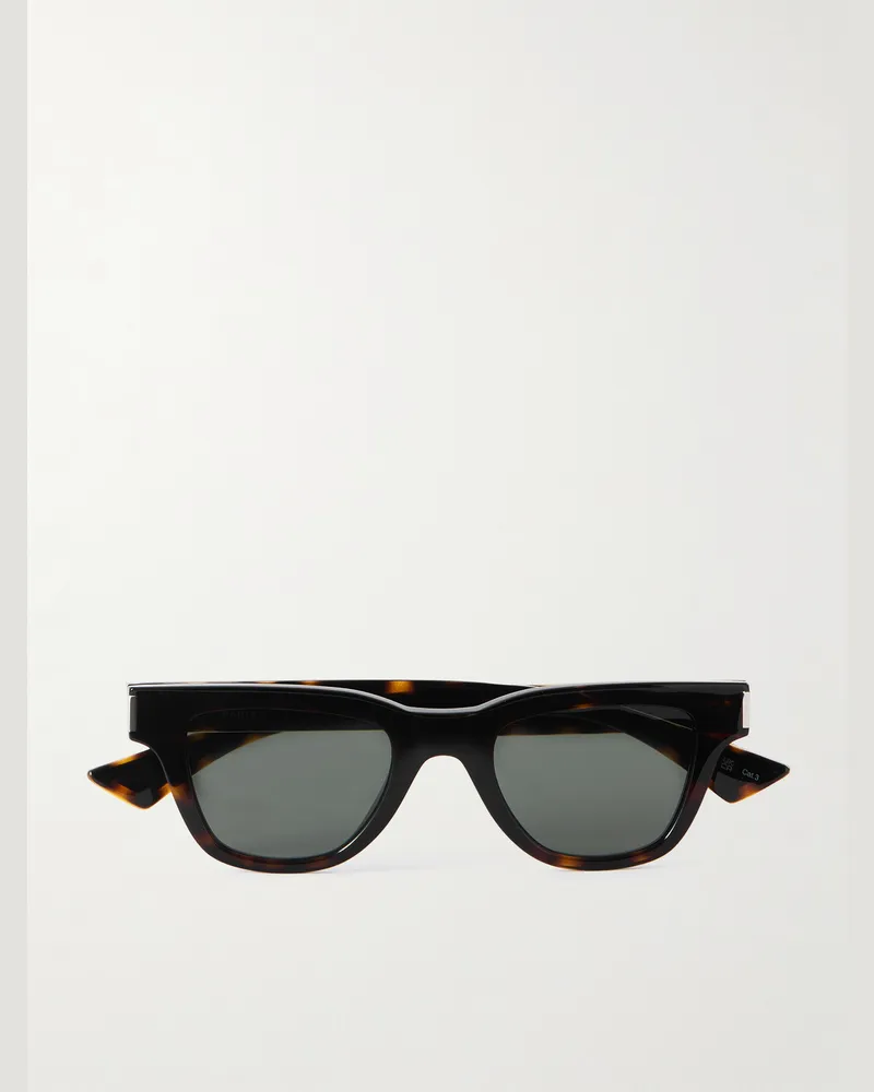 Saint Laurent Jacques Sonnenbrille mit D-Rahmen aus Azetat in Schildpattoptik Horn
