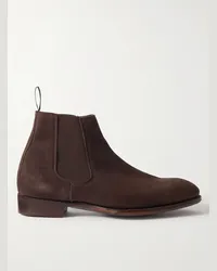 George Cleverley Jason Chelsea Boots aus Veloursleder Braun