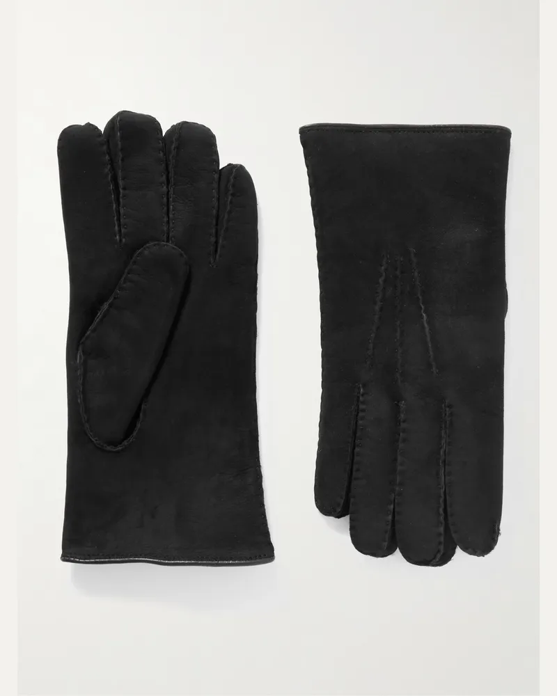 MR P. Handschuhe aus Shearling Schwarz