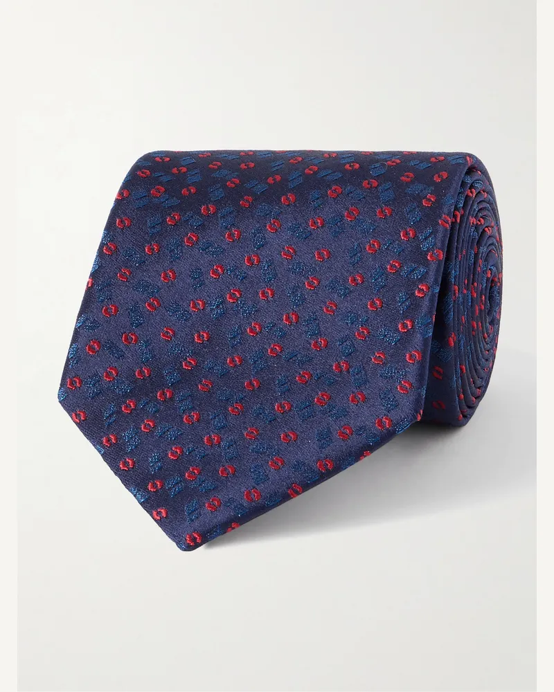 Charvet Krawatte aus Seiden-Jacquard, 8,5 cm Blau