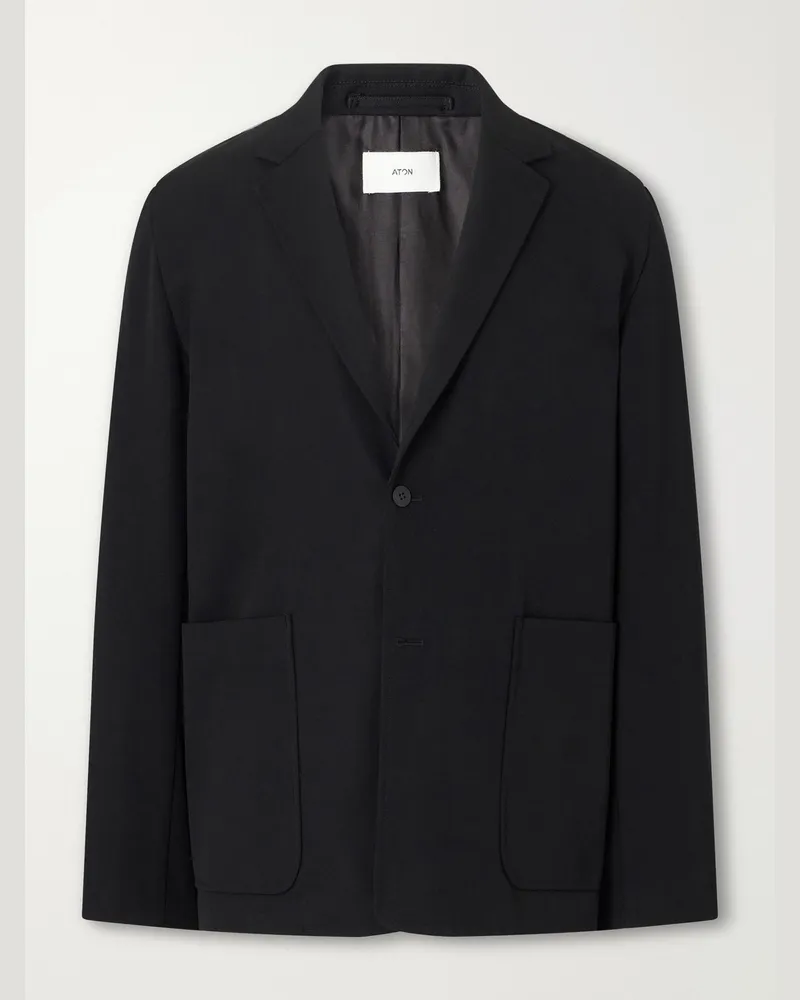 ATON Wool-Twill Suit Jacket Black