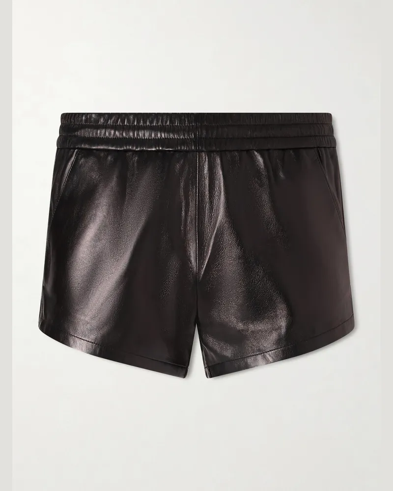 Tom Ford Slim-Fit Leather Shorts Black