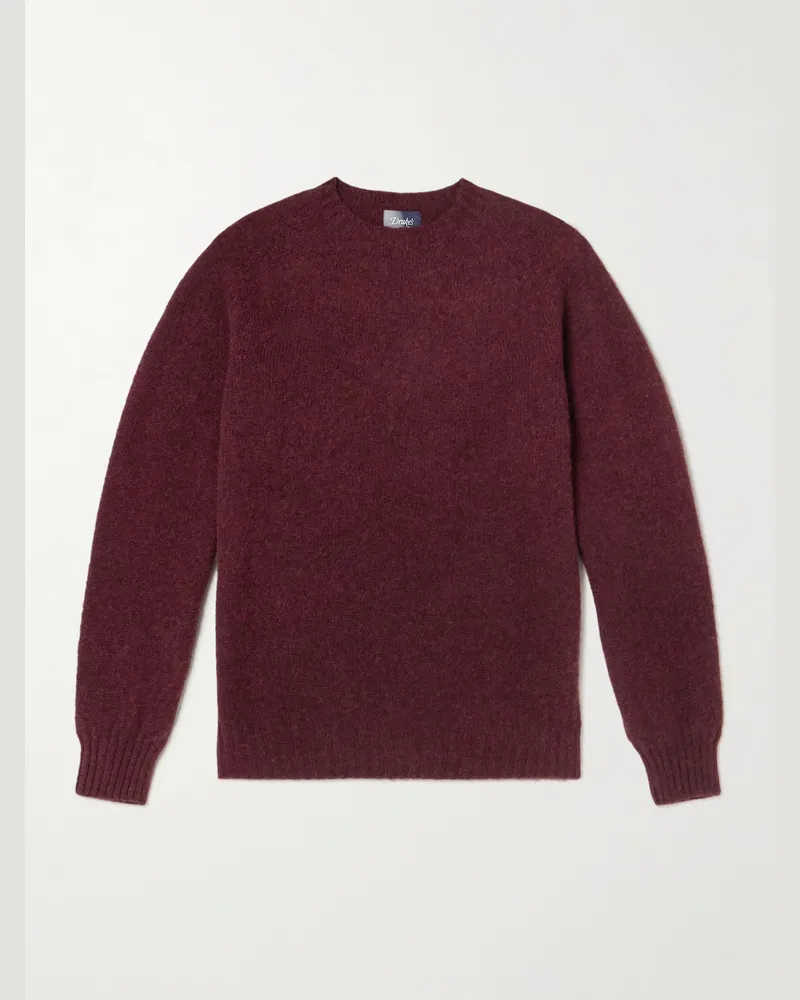 Drake's HIM Pullover aus Shetland-Wolle Burgunder