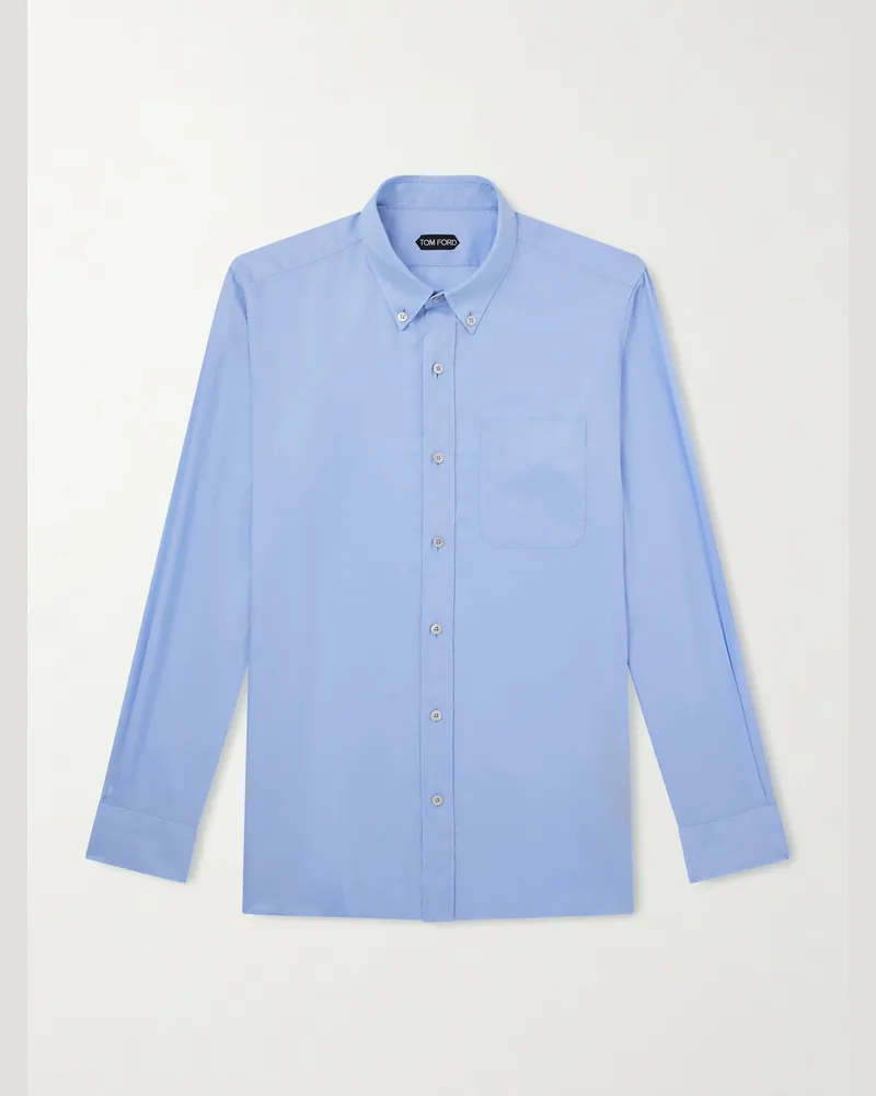 Tom Ford Hemd aus Lyocell-Gabardine Blau