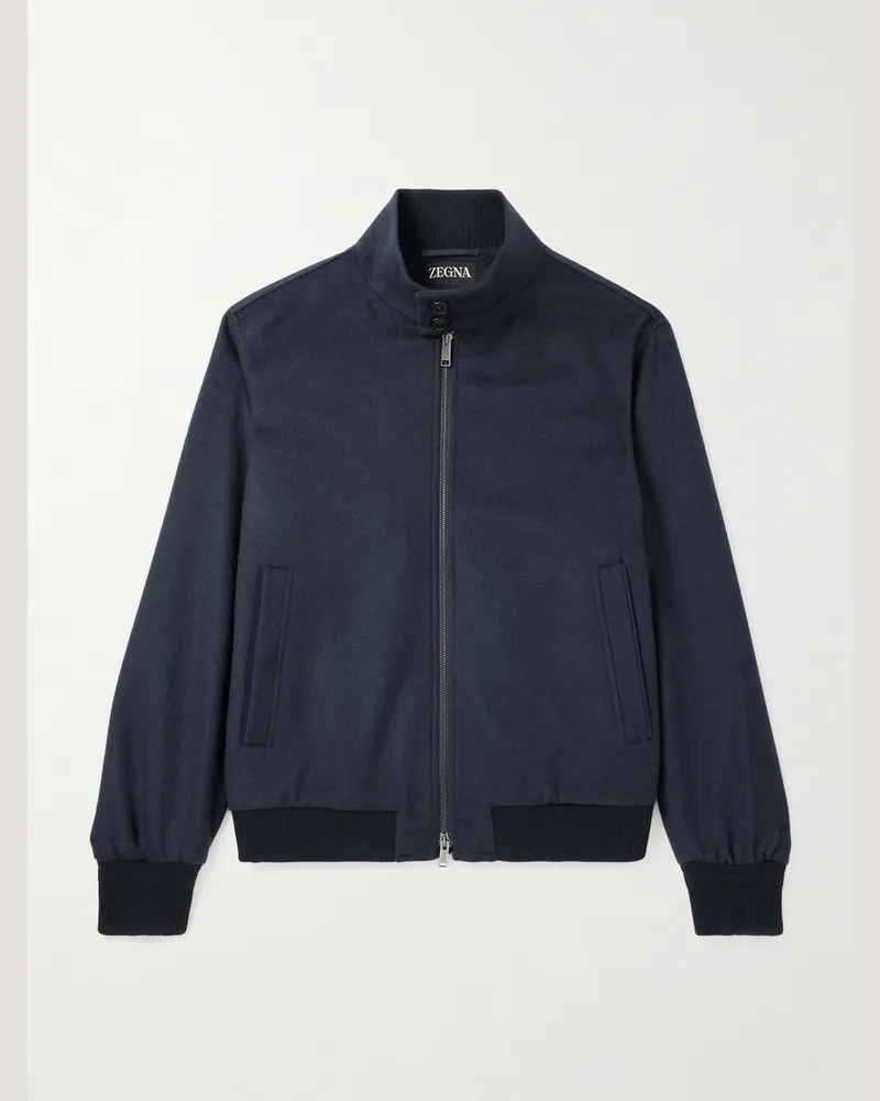 Ermenegildo Zegna Oasi Cashmere Blouson Jacket Blue