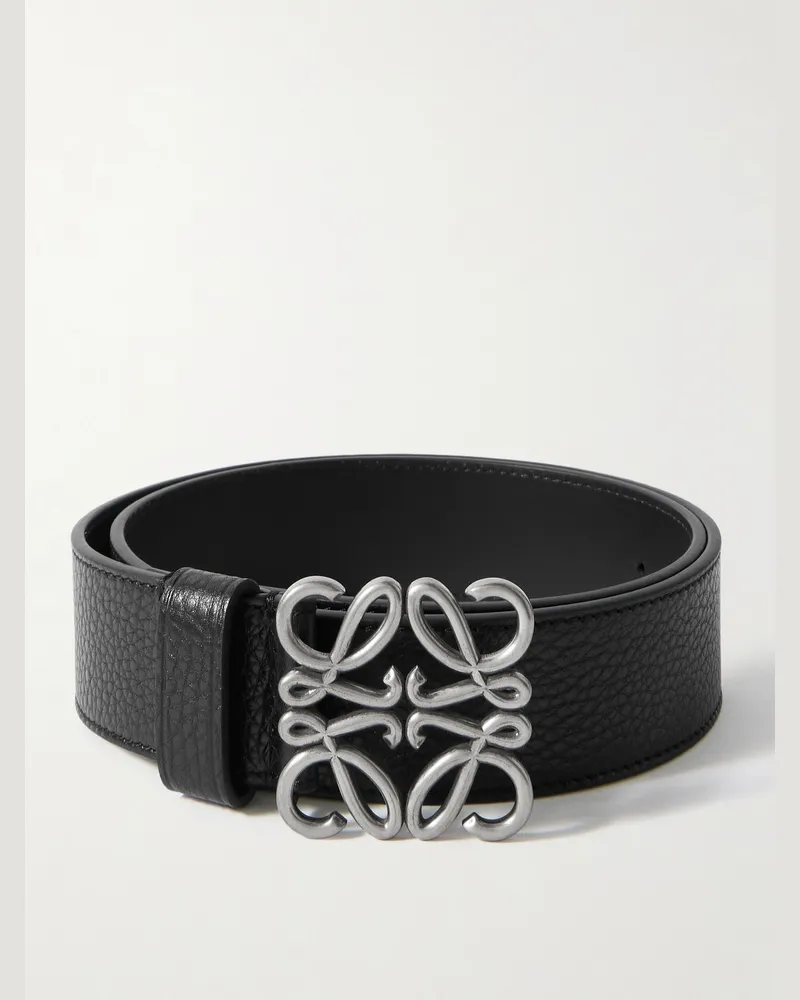 Loewe Anagram Gürtel aus Leder, 4 cm Schwarz