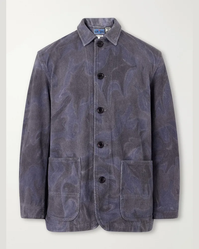 Blue Blue Japan Coverall Sumi Nagashi Cotton-Sashiko Jacket Blue