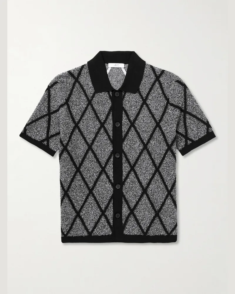 MR P. Hemd aus Frottee aus einer Biobaumwollmischung mit Jacquard-Strickmuster Grau