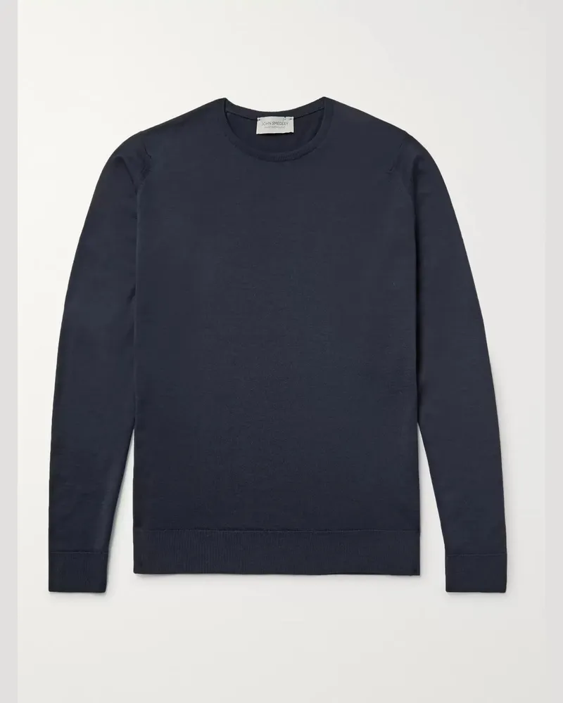 John Smedley Lundy Slim-Fit Merino Wool Sweater Blue