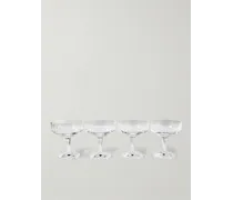 Roebling Set aus vier Sektschalen aus Kristallglas