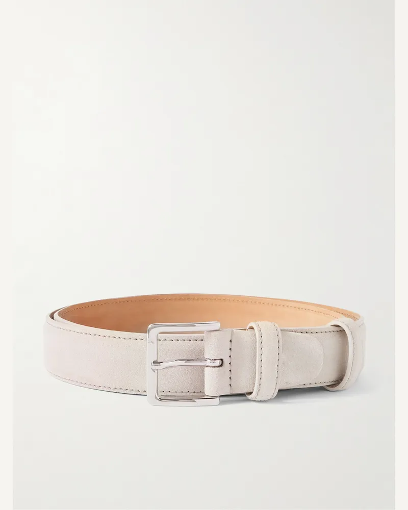 MR P. Gürtel aus Veloursleder, 3 cm Neutral