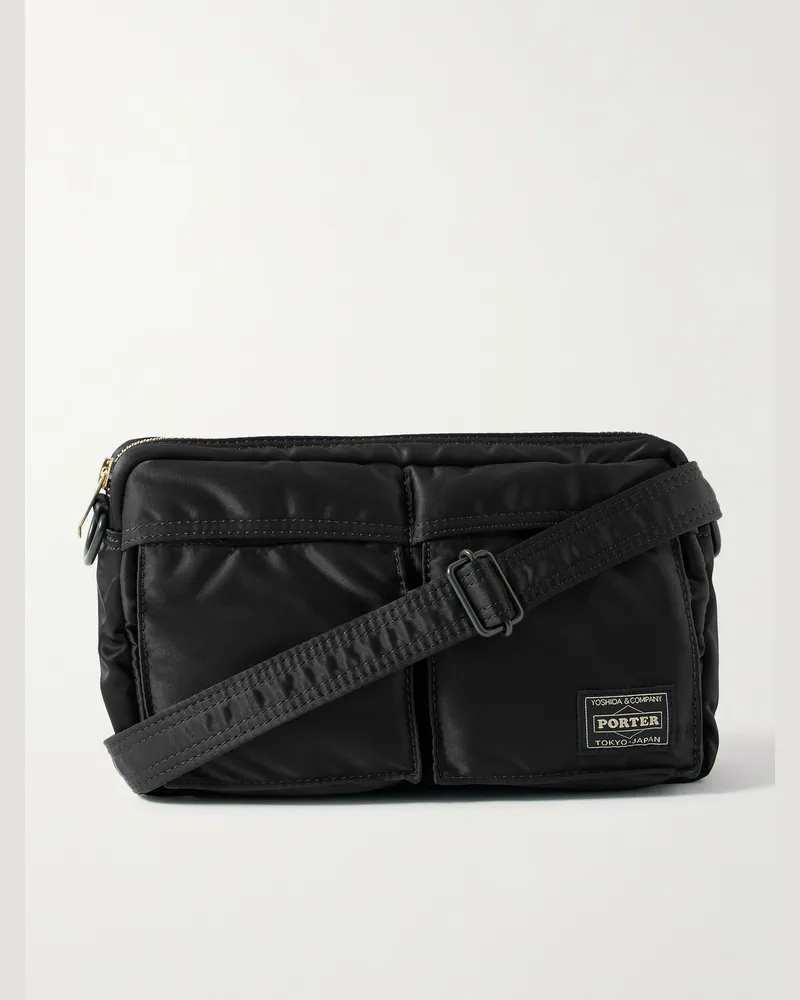 PORTER-YOSHIDA & CO Tanker Sling Nylon-Twill Messenger Bag Black