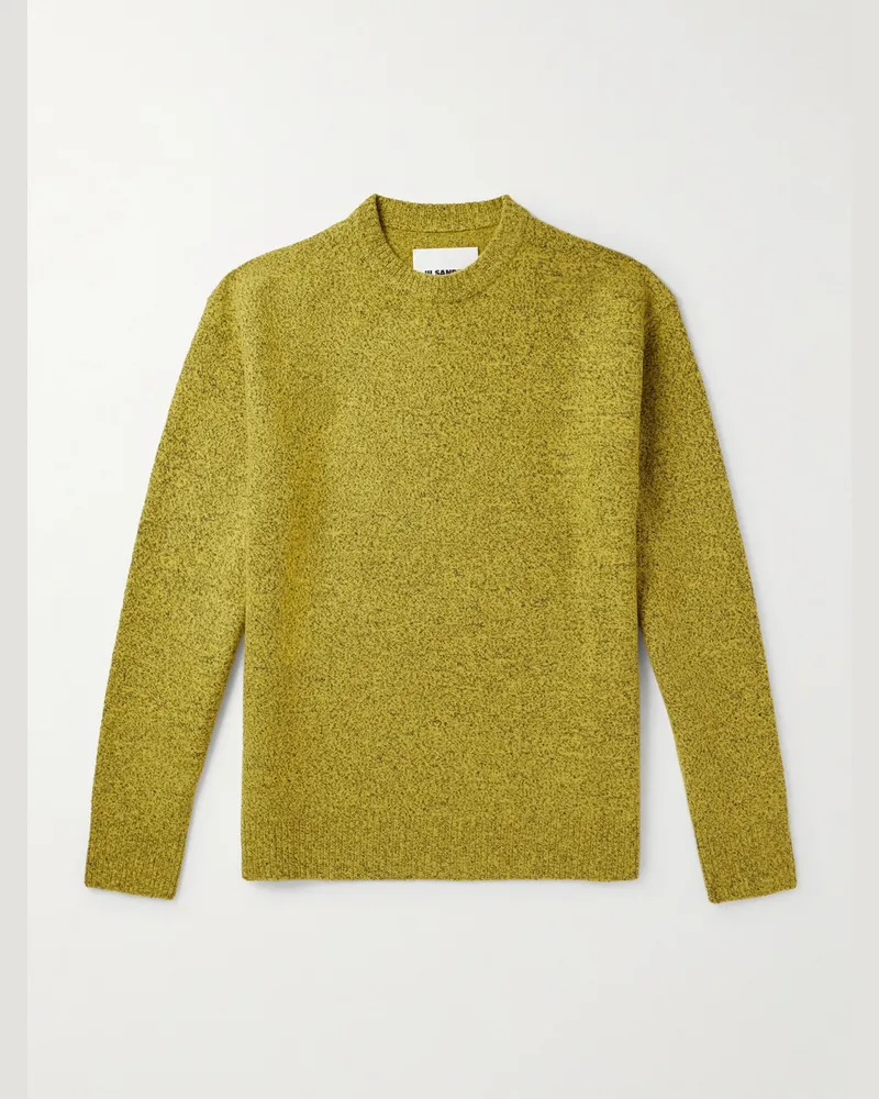 Jil Sander Pullover aus Loden aus einer Wollmischung Gelb