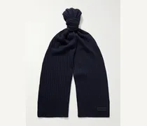 Logo-Appliquéd Ribbed Wool Scarf