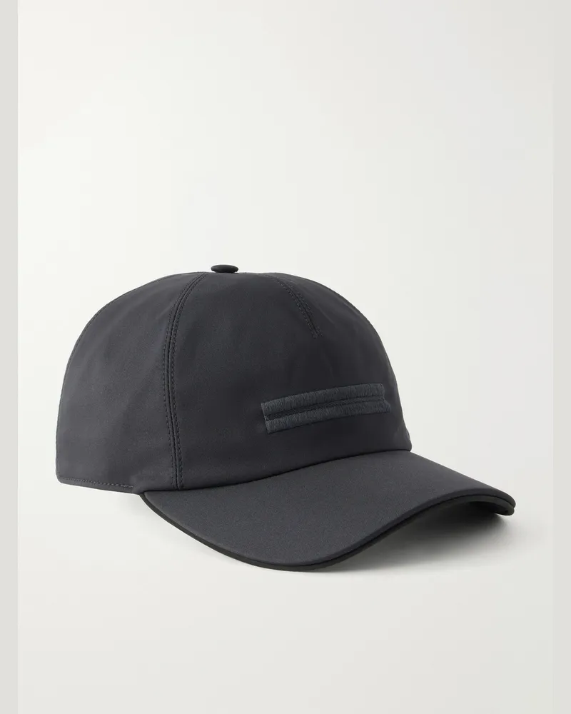 Ermenegildo Zegna Motorin Logo-Embellished Shell Cap Black