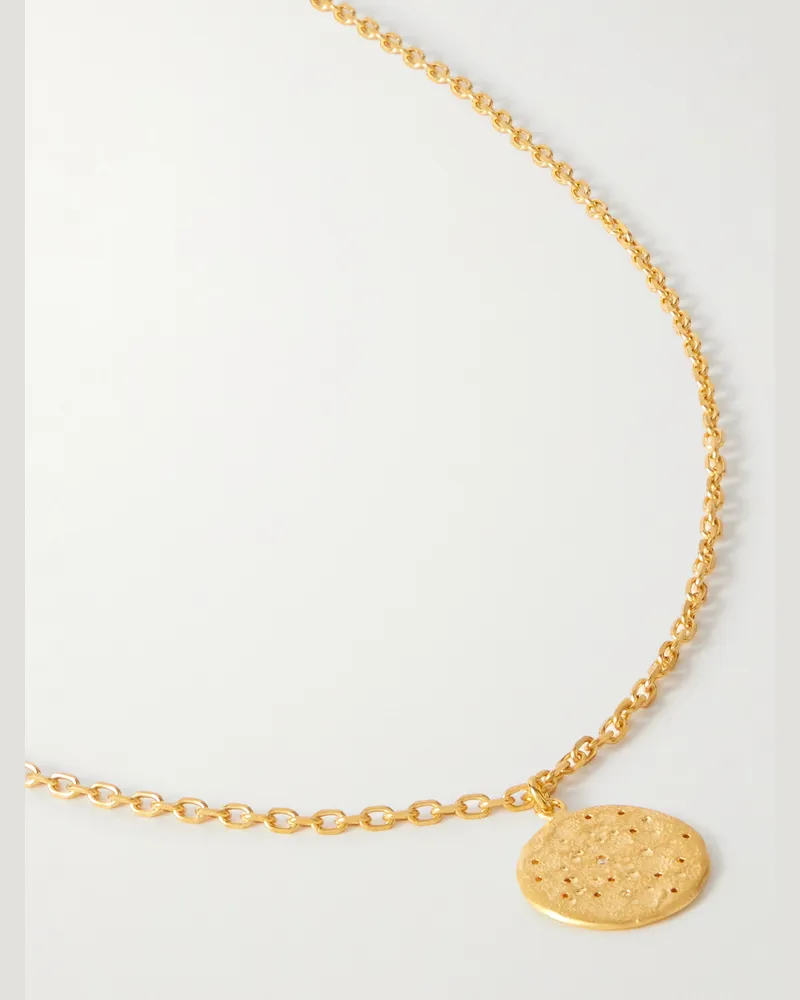 Mikia Polaris vergoldete Anhängerkette mit Diamant Gold