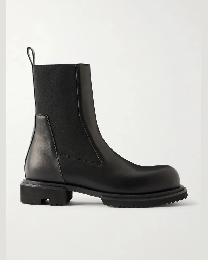 Rick Owens Beatle Leather Chelsea Boots Black
