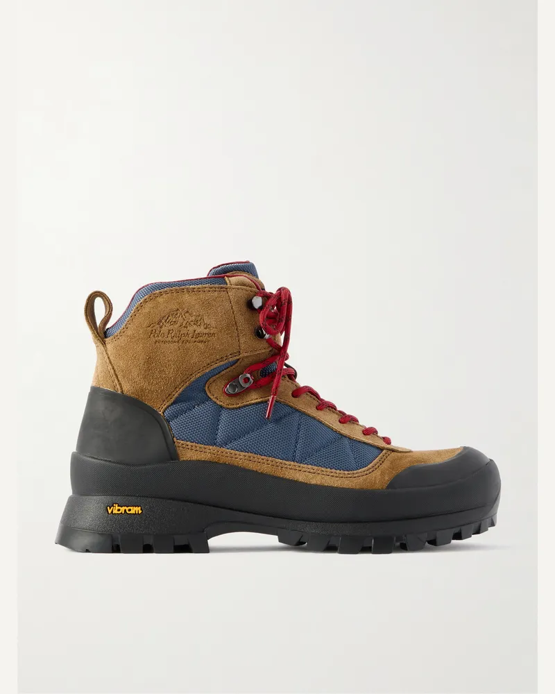Ralph Lauren Logan Alpine Wanderstiefel aus Veloursleder mit Besatz aus Gummi und Mesh Braun