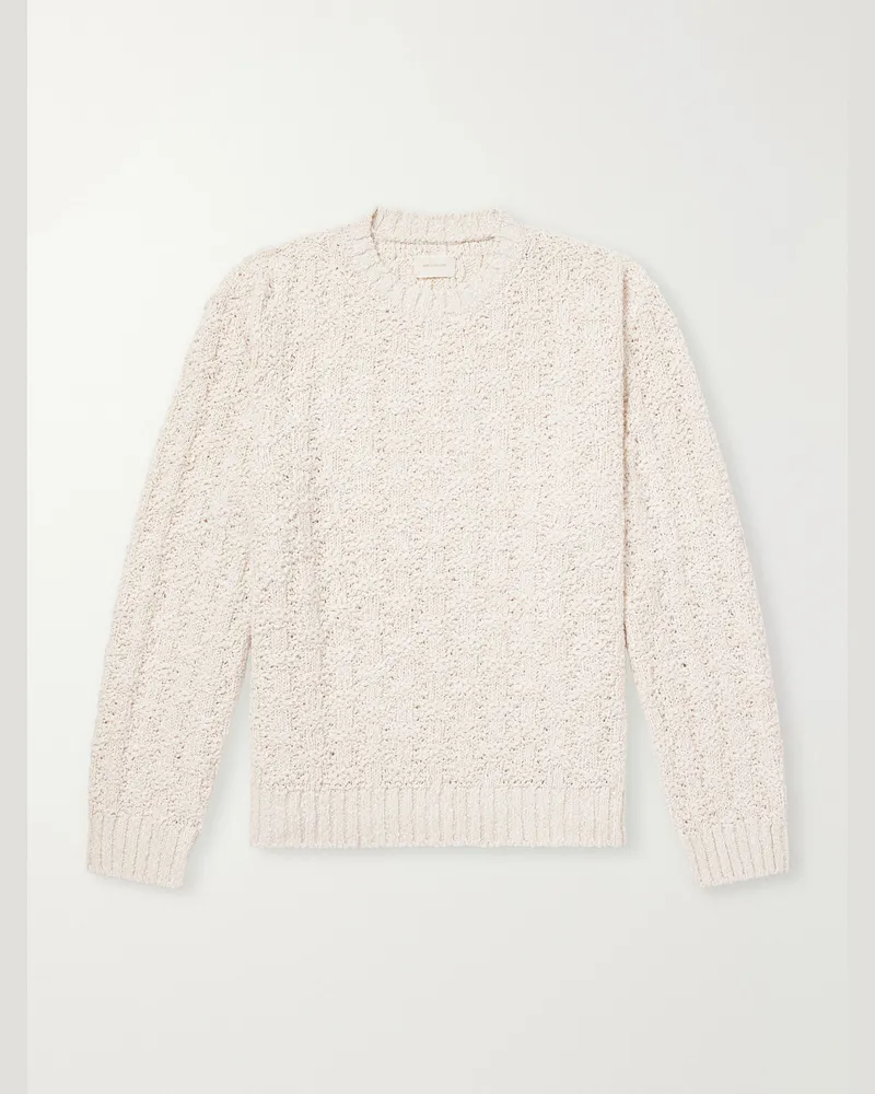 Aimé Leon Dore Textured Cotton-Blend Sweater White