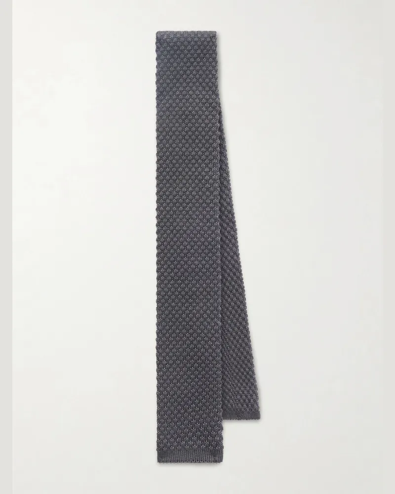 Missoni 6cm Crochet-Knit Cotton and Silk-Blend Tie Gray