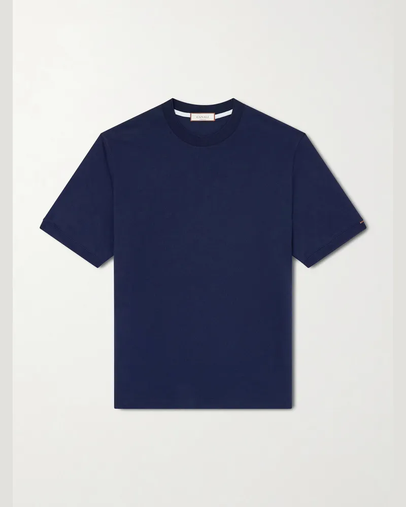 Canali Cotton-Jersey T-Shirt Blue