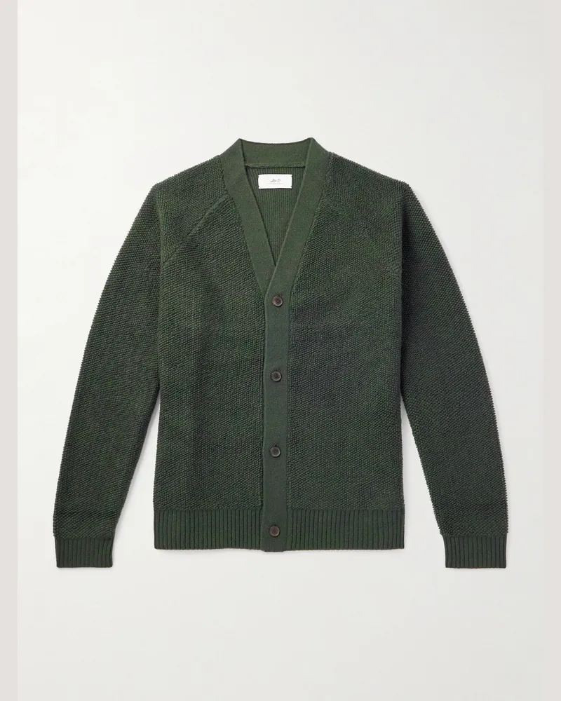 MR P. Cashmere-Terry Cardigan Green