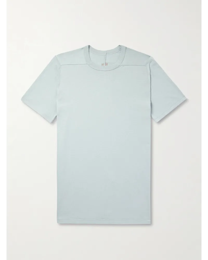 Rick Owens Level schmal geschnittenes T-Shirt aus Baumwoll-Jersey Blau